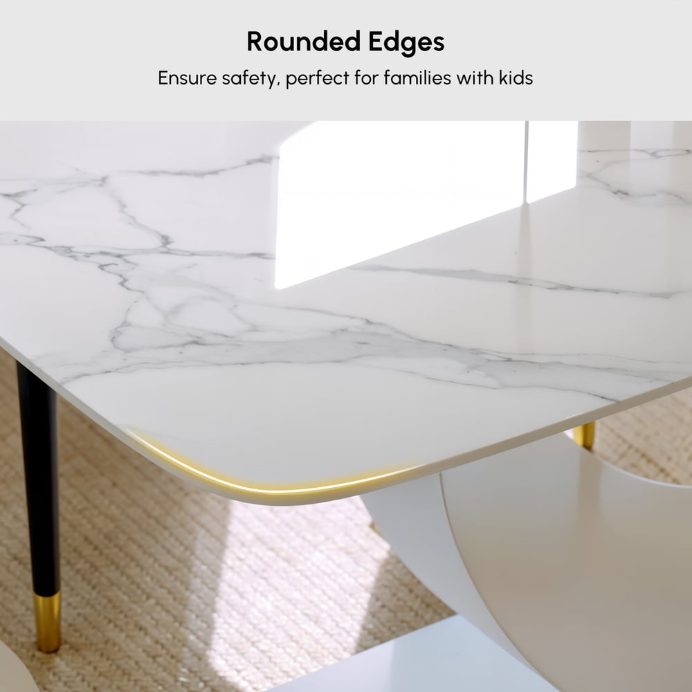 70,9 „Nowoczesny prostokątny stół jadalny ze spiekanym kamieniem 6-8 osób obraz okna