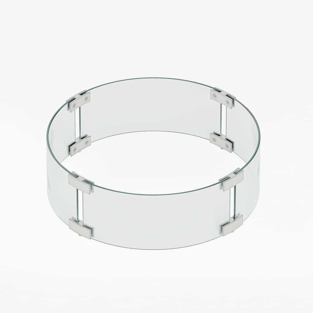 Round Tempered Glass Wind Guard for Fire Pit Table window image