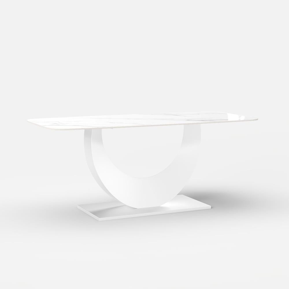 70,9 „Nowoczesny prostokątny stół jadalny ze spiekanym kamieniem 6-8 osób obraz okna