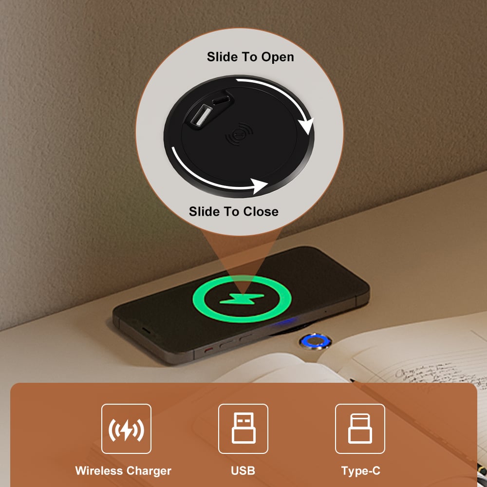 Lumio 2-Drawer LED Smart Floating Nightstand with Light window image