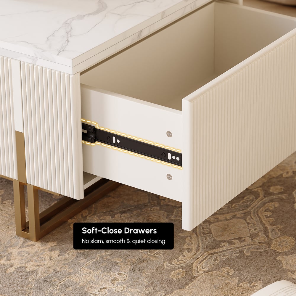 Grovyn 47.2" Fluted  Lift-Top Coffee Table with 2 Drawers window image