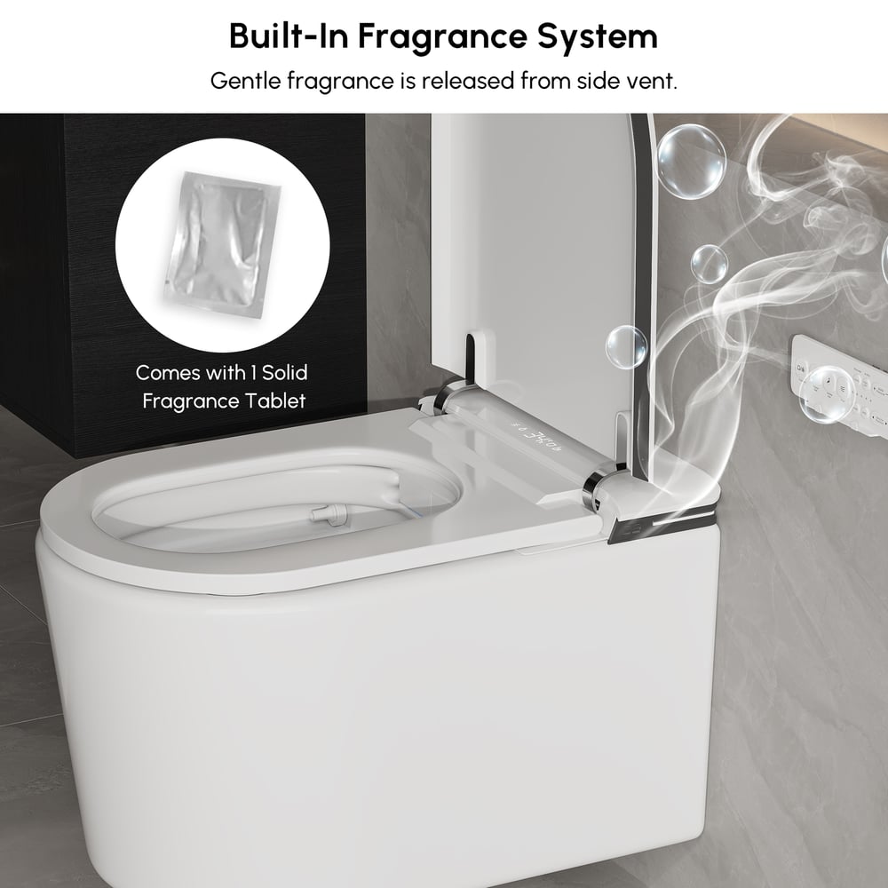 Airloo S6 Wall-Mounted Smart Bidet Toilet with Auto Lid, Aromatherapy window image