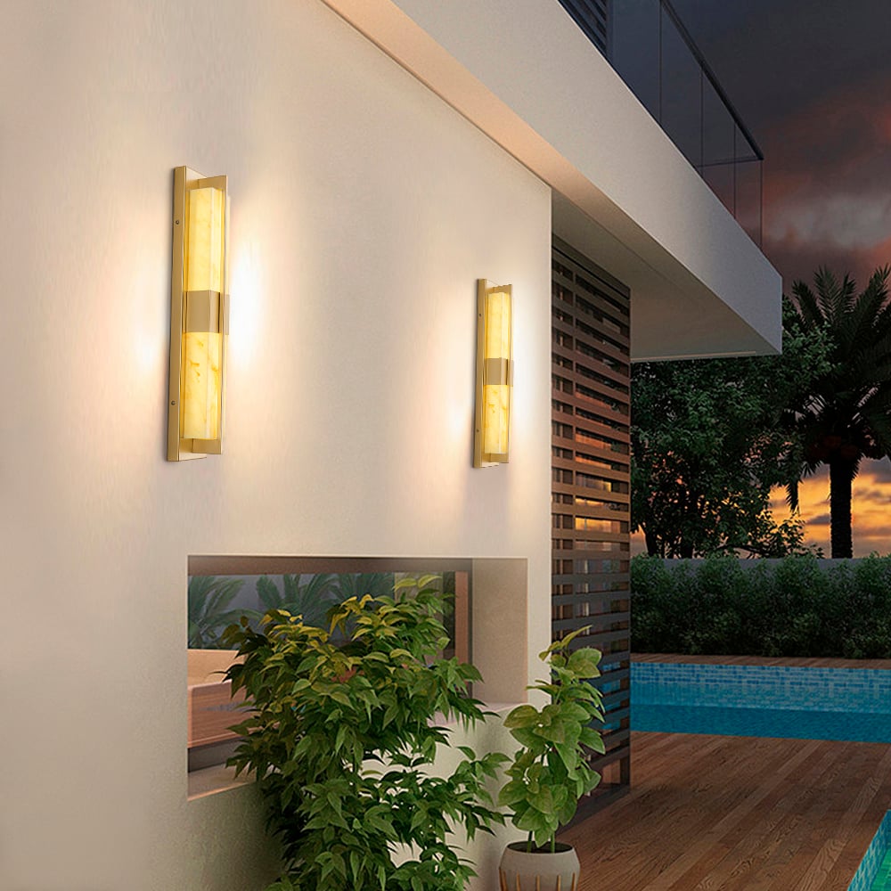 23.6" Gold LED Outdoor Wall Lighting Modern Waterproof Outdoor Wall Sconce for House window image