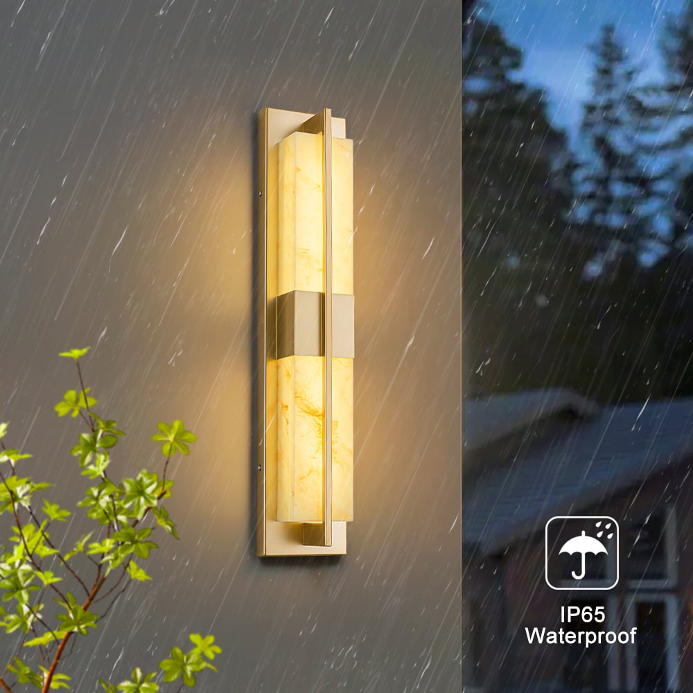 23.6" Gold LED Outdoor Wall Lighting Modern Waterproof Outdoor Wall Sconce for House window image
