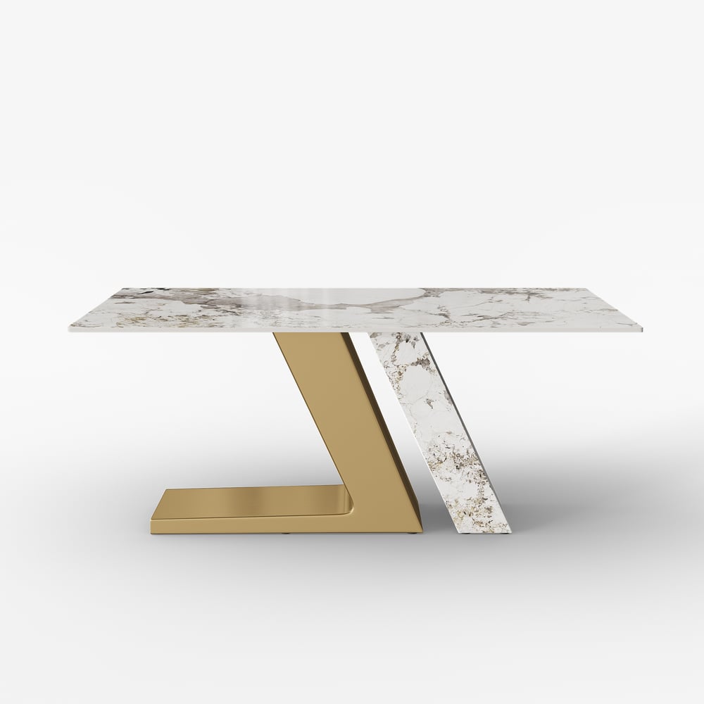 Luxotic Series 70.9" Modern Rectangle Sintered Stone Dining Table Seats 6 People window image