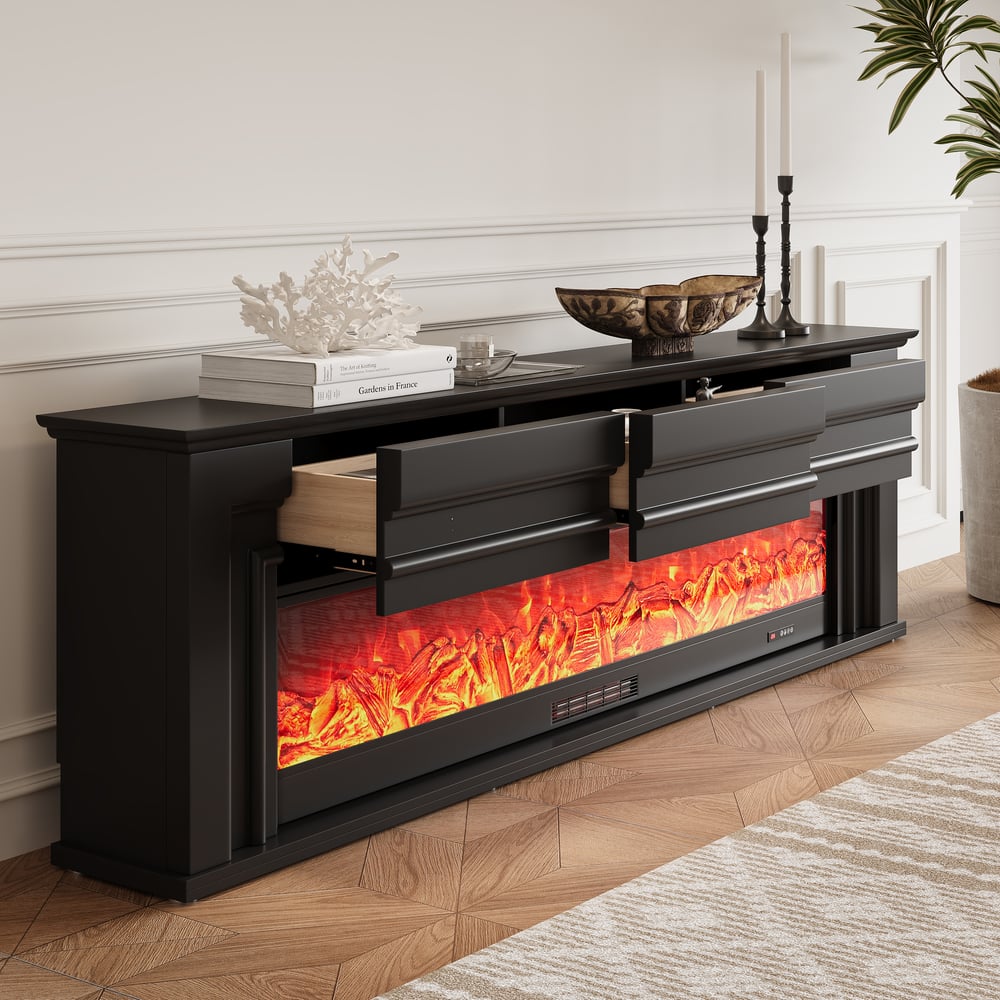 78.7" Electric Fireplace TV Stand with Remote Control window image