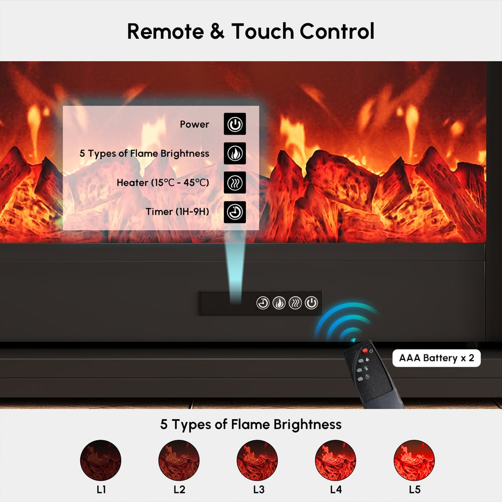 78.7" Electric Fireplace TV Stand with Remote Control window image