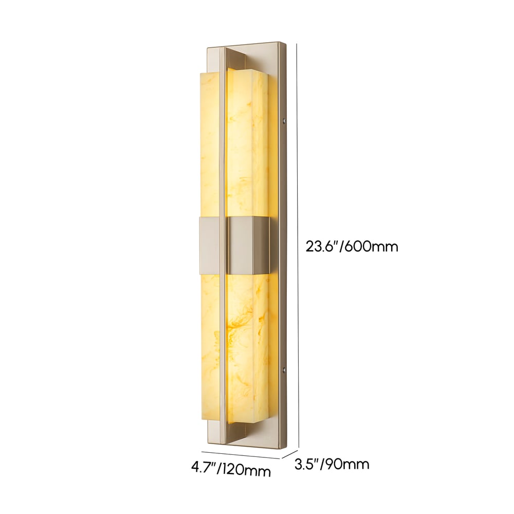 23.6" Gold LED Outdoor Wall Lighting Modern Waterproof Outdoor Wall Sconce for House weights dimensions image