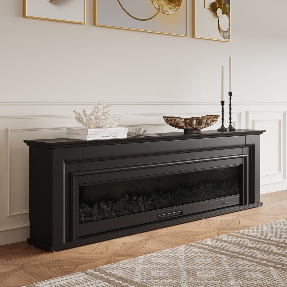 78.7" Electric Fireplace TV Stand with Remote Control window image