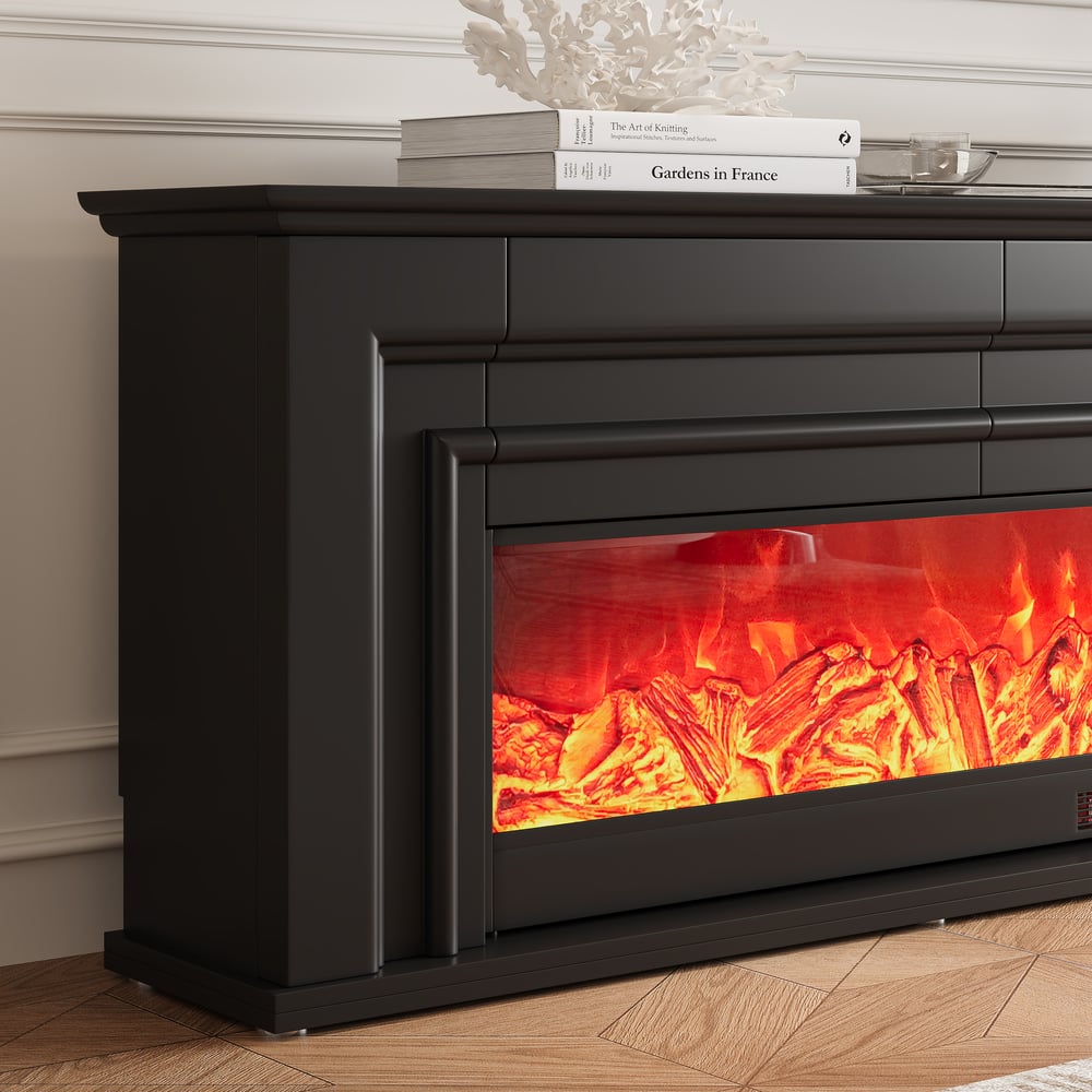 78.7" Electric Fireplace TV Stand with Remote Control window image