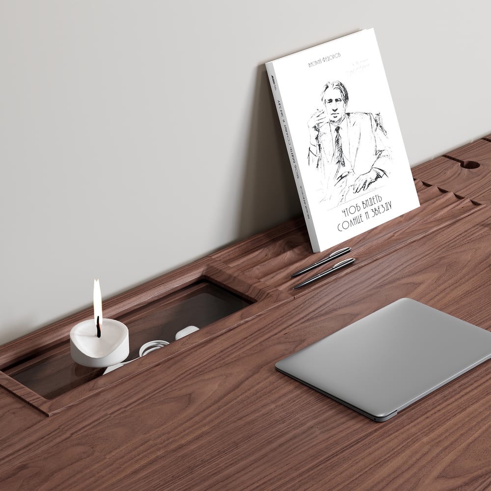 62.9" Modern Style Walnut Wooden Home Office Desk with 6 Drawers window image