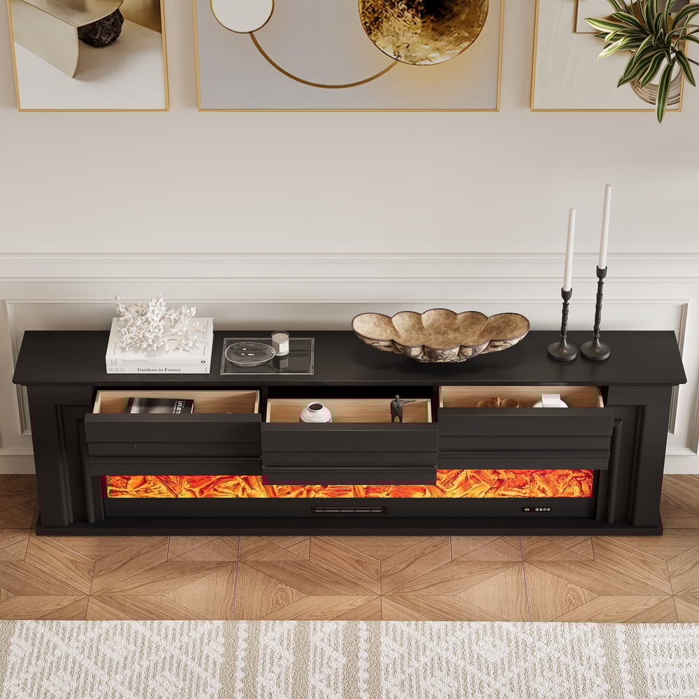 78.7" Electric Fireplace TV Stand with Remote Control window image