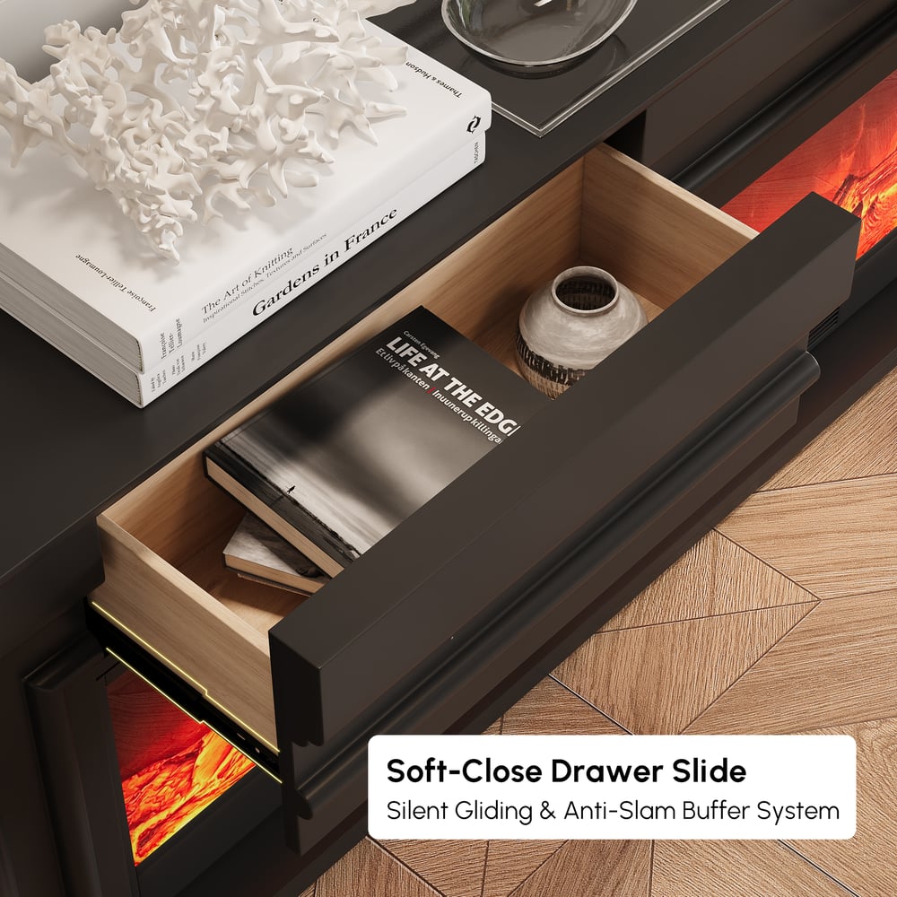 78.7" Electric Fireplace TV Stand with Remote Control window image