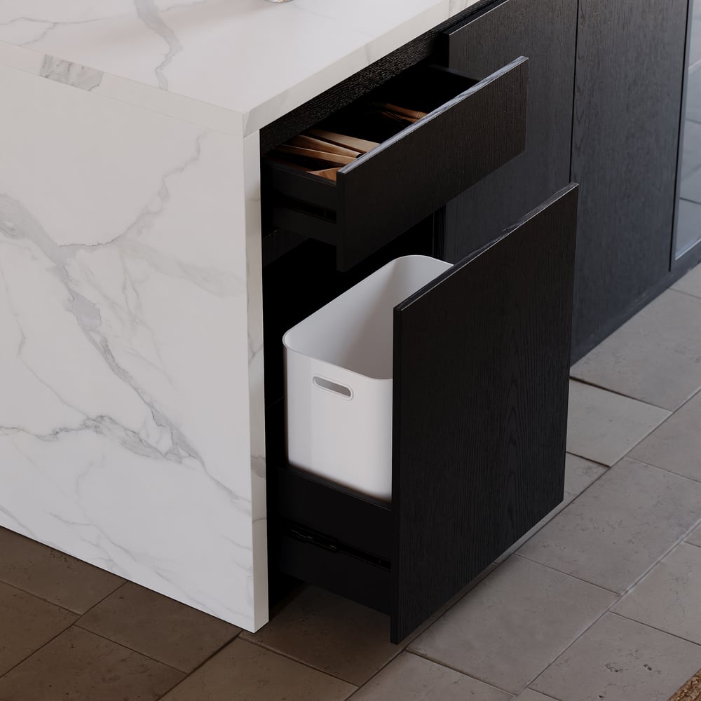 72" Modern Waterfall Kitchen lsland with Light & Storage window image