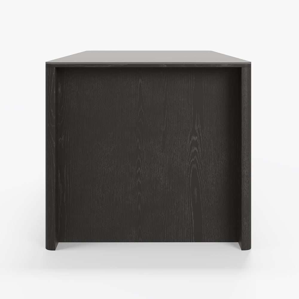 72" Sintered Stone Top Solid Wood Kitchen Island with Storage in Black window image