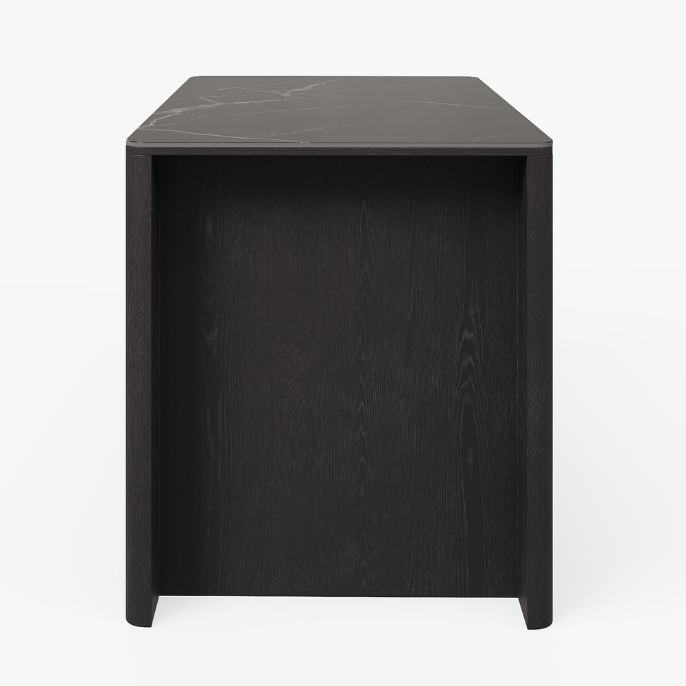 51" Sintered Stone Top Solid Wood Kitchen Island with Storage in Black window image