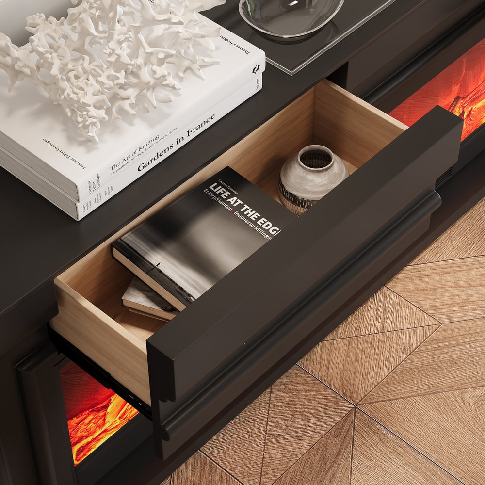 78.7" Electric Fireplace TV Stand with Remote Control window image