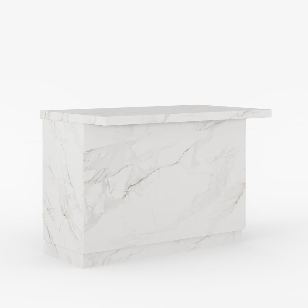 1270mm Japandi Kitchen lsland White Wooden Storage Kitchen Cabinet with Light window image