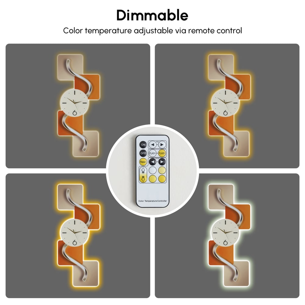 Modern LED Wall Clock with Remote Control – 39.4×16.1" Decorative Lighted Wall Clock window image