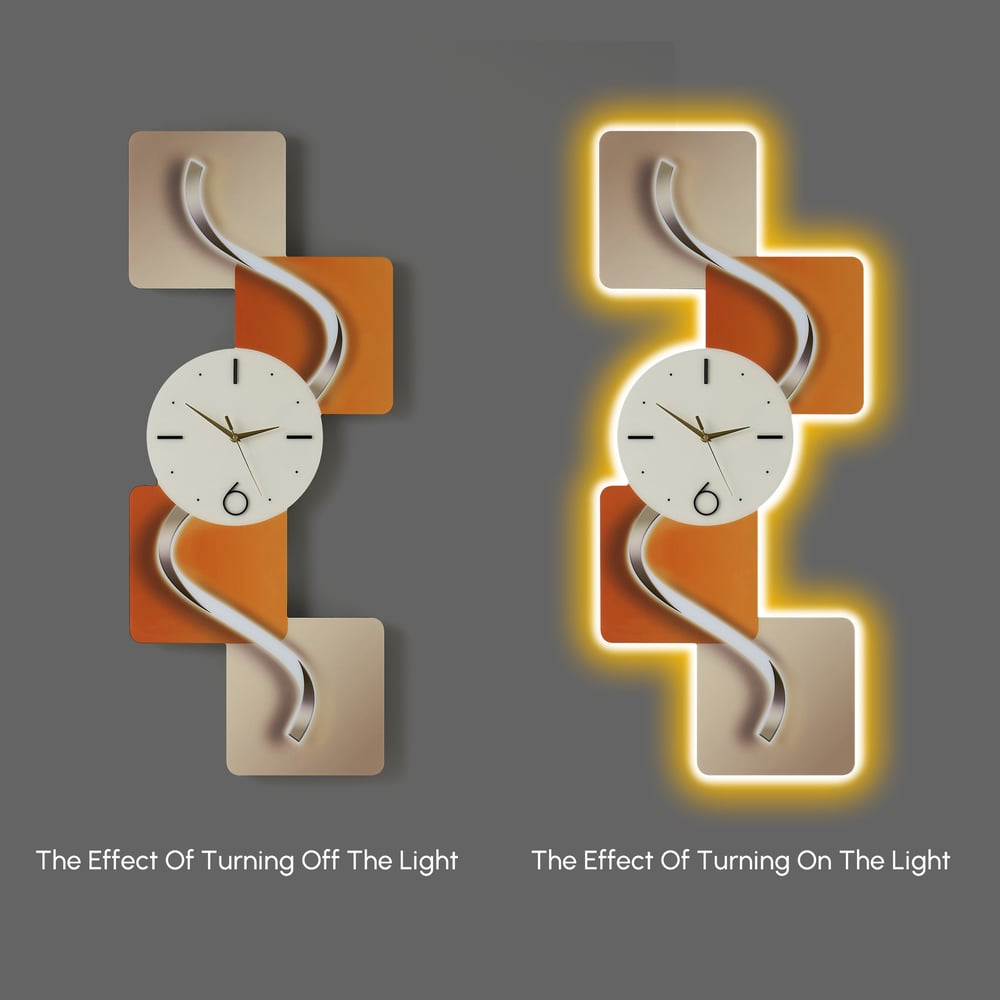 Modern LED Wall Clock with Remote Control – 39.4×16.1" Decorative Lighted Wall Clock window image