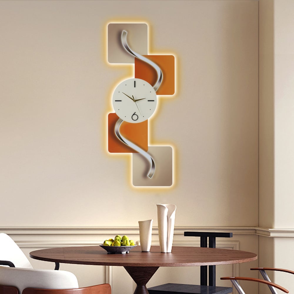 Modern LED Wall Clock with Remote Control – 39.4×16.1" Decorative Lighted Wall Clock window image