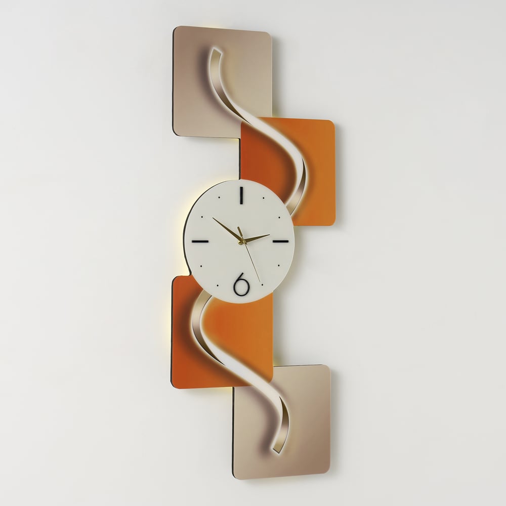 Modern LED Wall Clock with Remote Control – 39.4×16.1" Decorative Lighted Wall Clock window image