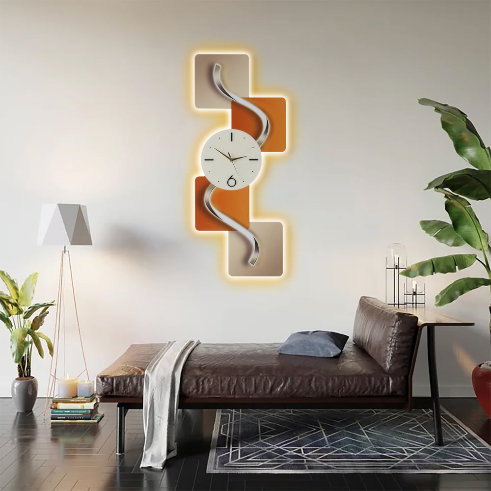 Modern LED Wall Clock with Remote Control – 39.4×16.1" Decorative Lighted Wall Clock window image