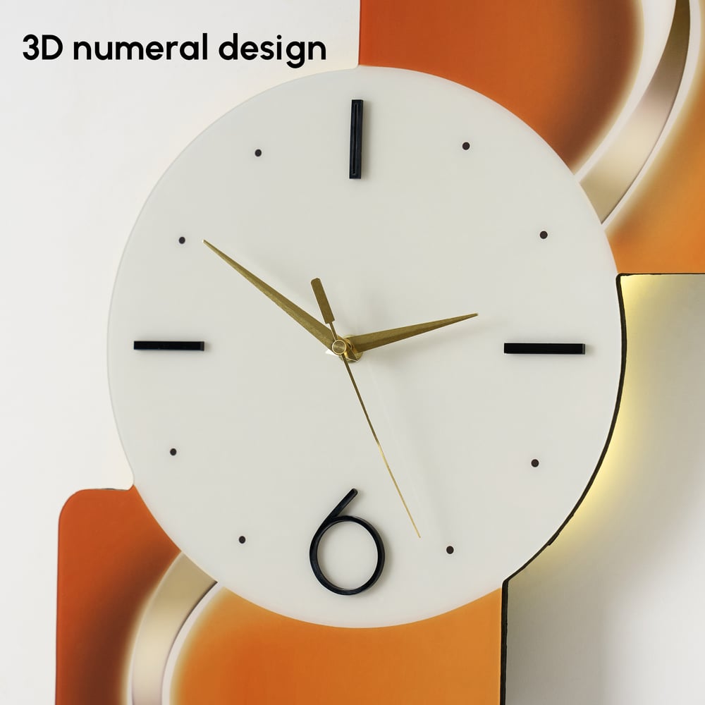 Modern LED Wall Clock with Remote Control – 39.4×16.1" Decorative Lighted Wall Clock window image