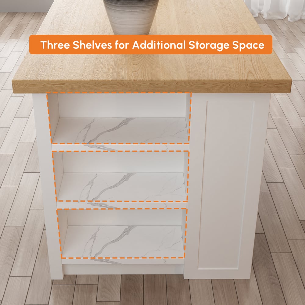 Grande ilha de cozinha natural e branca de 1830 mm com armazenamento Armário de cozinha moderno Imagem da janela