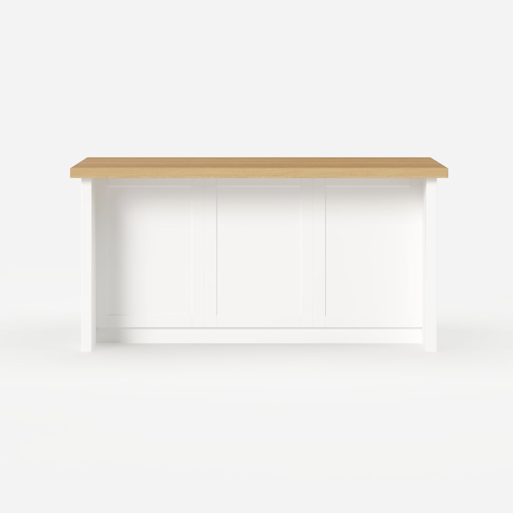 Grande ilha de cozinha natural e branca de 1830 mm com armazenamento Armário de cozinha moderno Imagem da janela