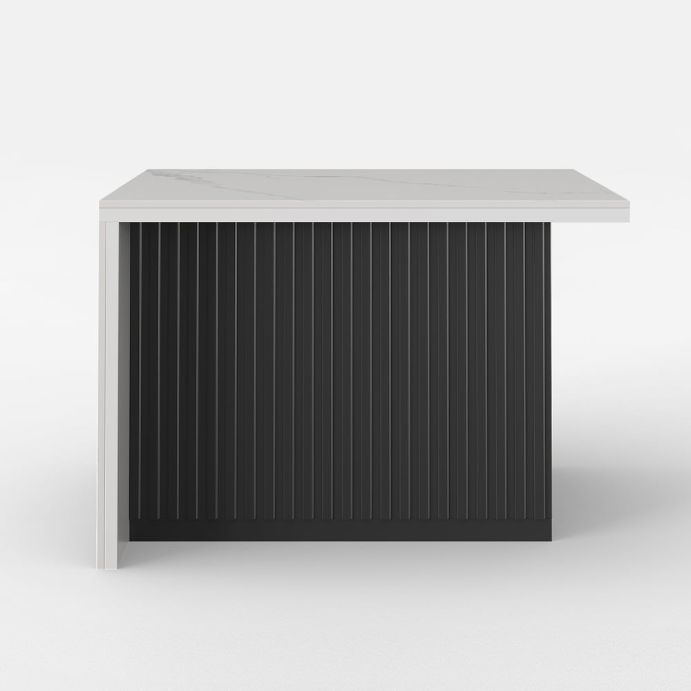 50" Modern Kitchen Island  Laminate & 2 Counter Stools Set Storage Cabinet window image