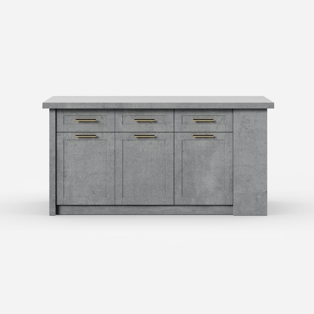 72" Modern Style Laminate Kitchen Islands with Multi-Storage Gray window image