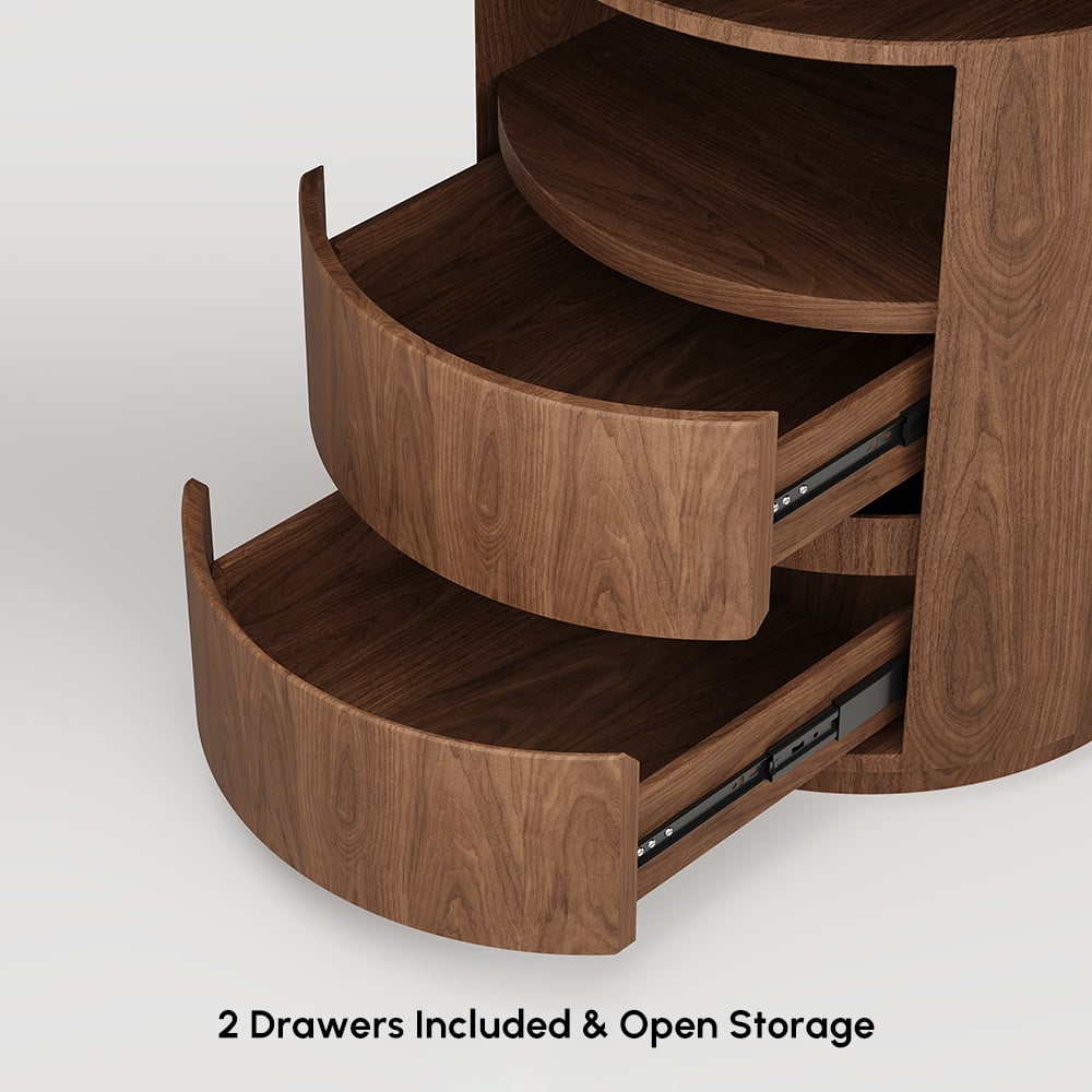 Scrivania modulare dal design moderno in legno con cassetti, scrivania girevole a L da 152 cm Immagine della finestra