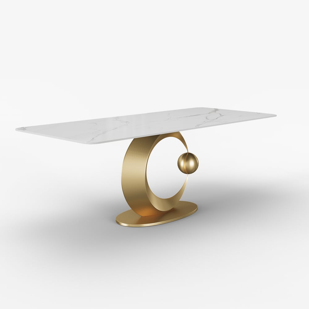 Dining Set 71.3" Sintered Stone Dining Table with 6 Chairs window image