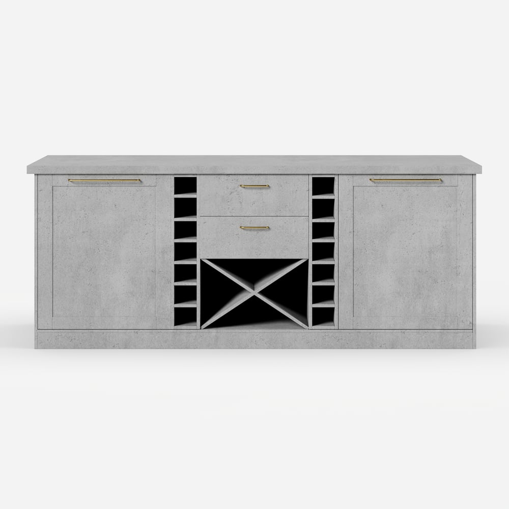 1830mm Modern Laminate Kitchen lsland Gray with Storage window image