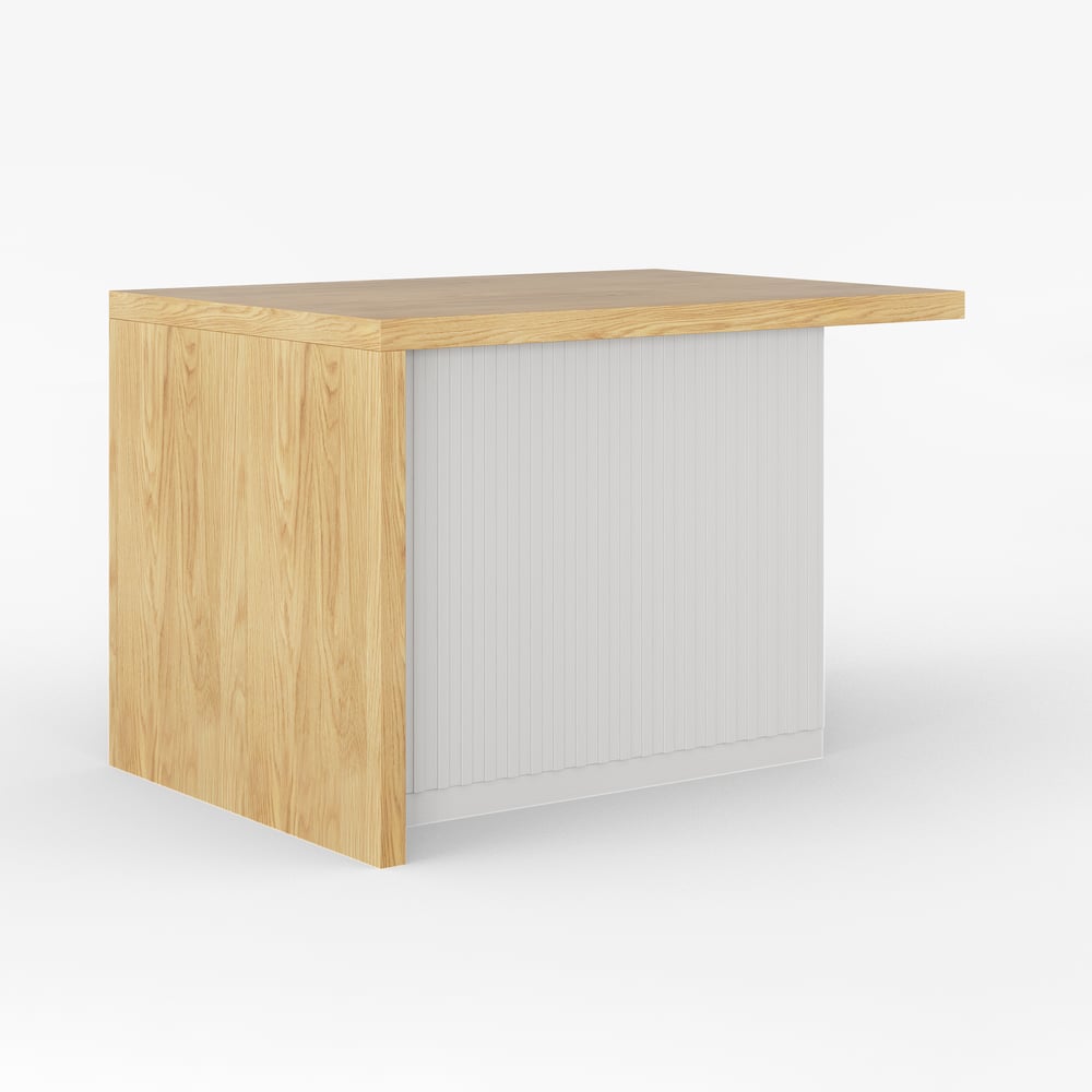 1270mm Modern Style Laminate Kitchen Islands with Ample Storage Space White & Natural window image