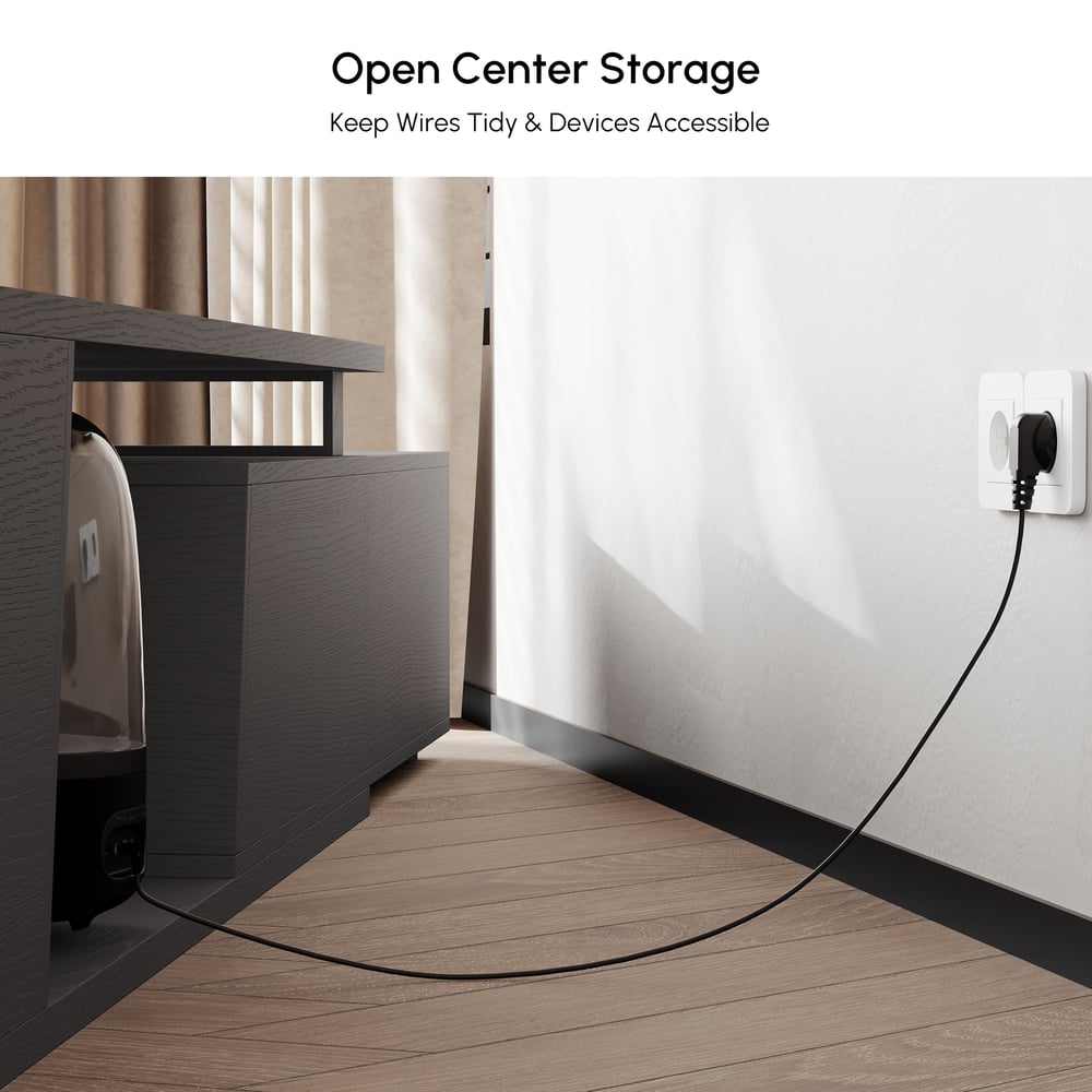 Fero Gray Reversible Extendable TV Stand with 3 Drawers(71"-120") window image