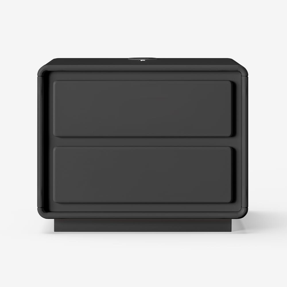 Modern 2-Drawer Smart Nightstand with LED Set of 2 window image