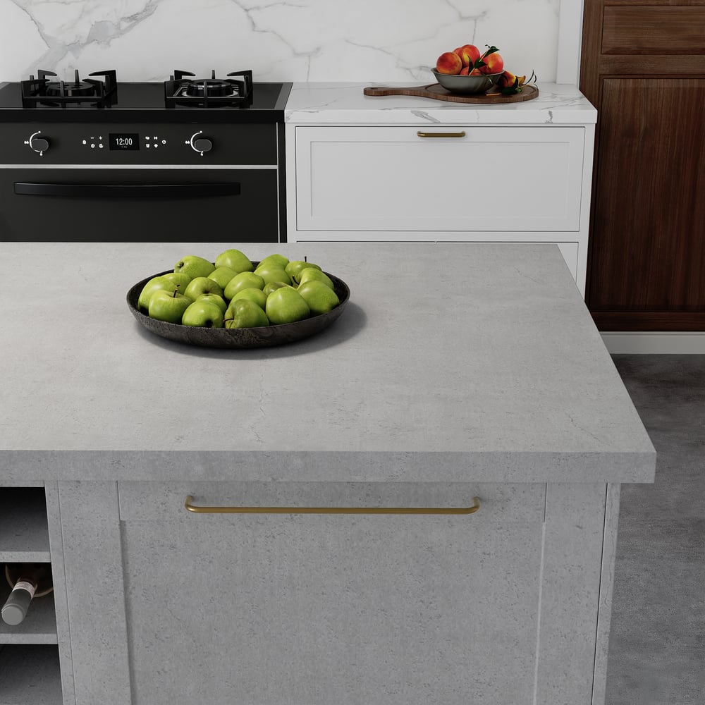 1830mm Modern Laminate Kitchen lsland Gray with Storage window image