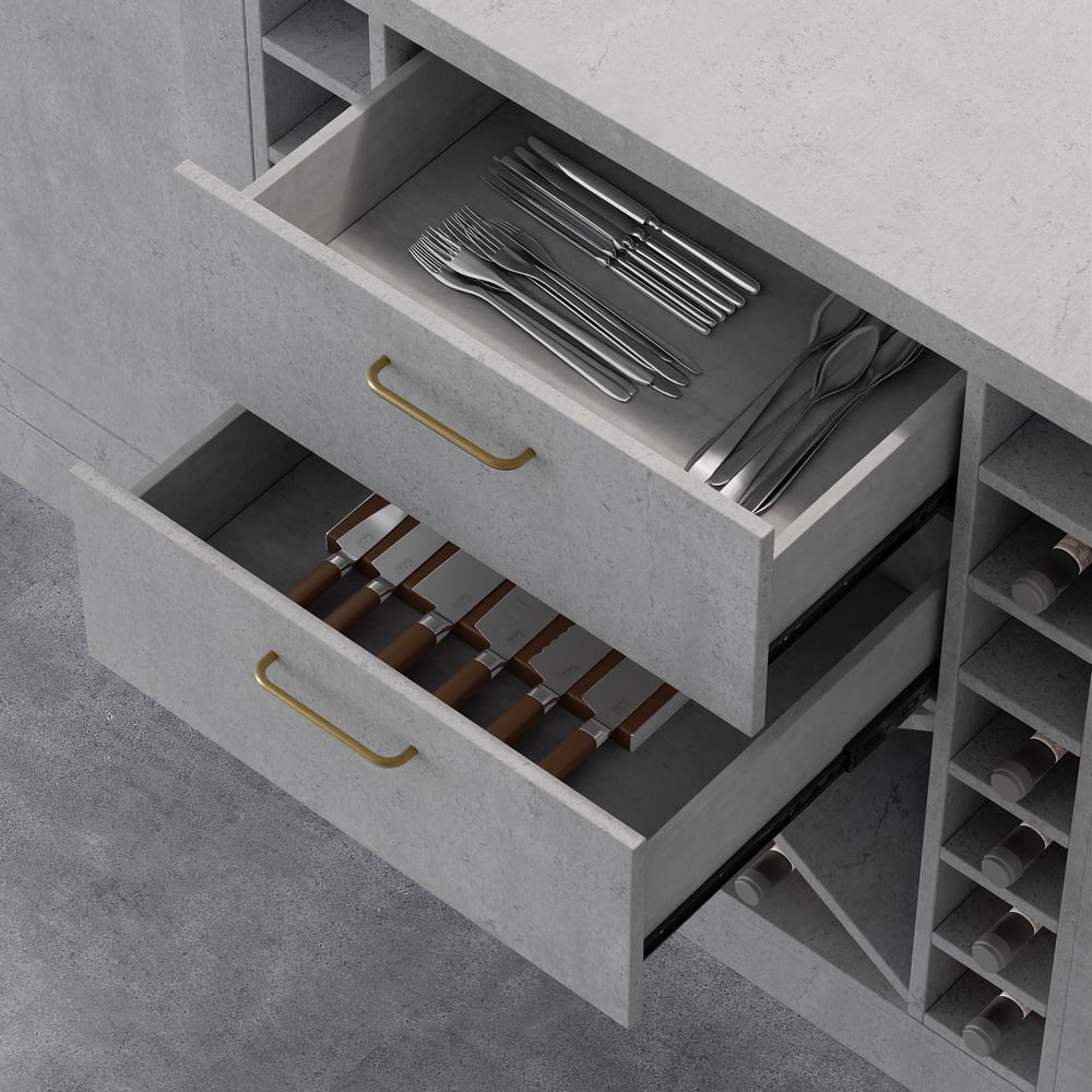 1830mm Modern Laminate Kitchen lsland Gray with Storage window image