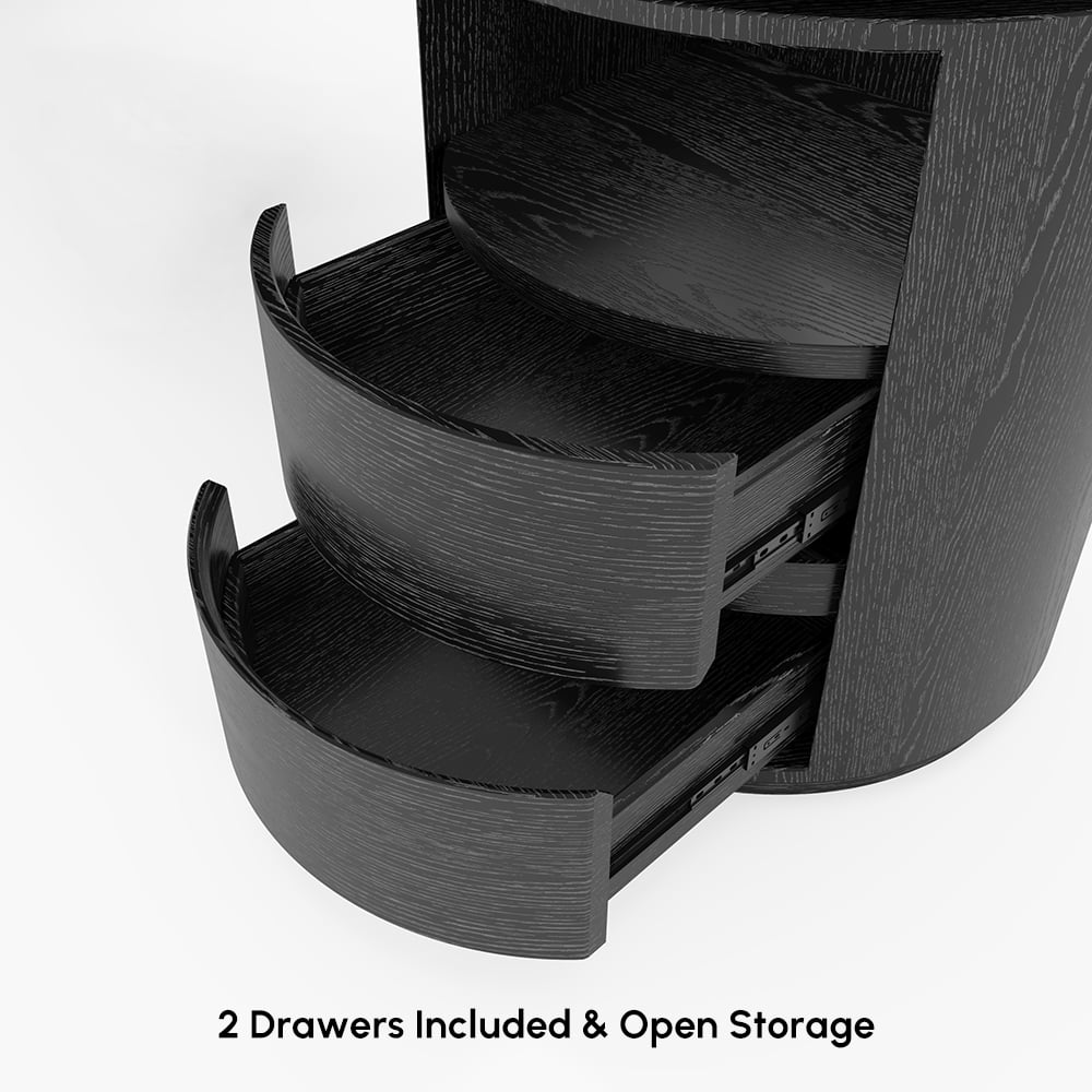 L Shaped Desk with Drawers, 59.8" Modern Rotating Executive Office Desk window image