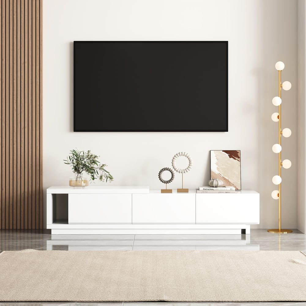 Quoint Extendable TV Stand with 3 Drawers(71"-100") window image