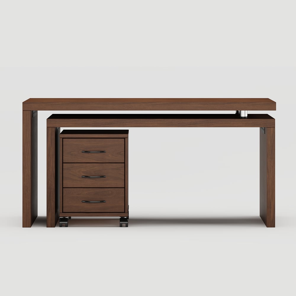 Modern Rotatable L-Shaped Executive Desk with Movable File Cabinet (1520mm) window image