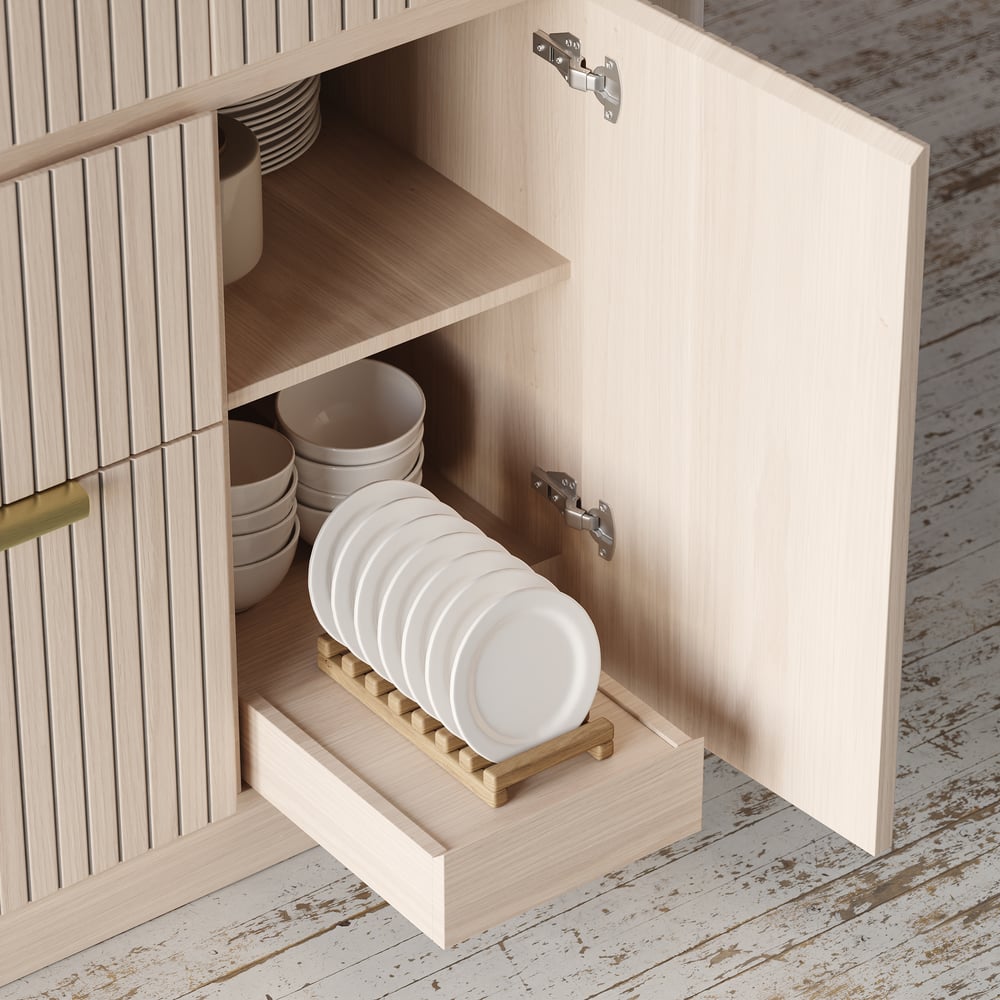 51" Sintered Stone Top Solid Wood Kitchen Island with Storage window image