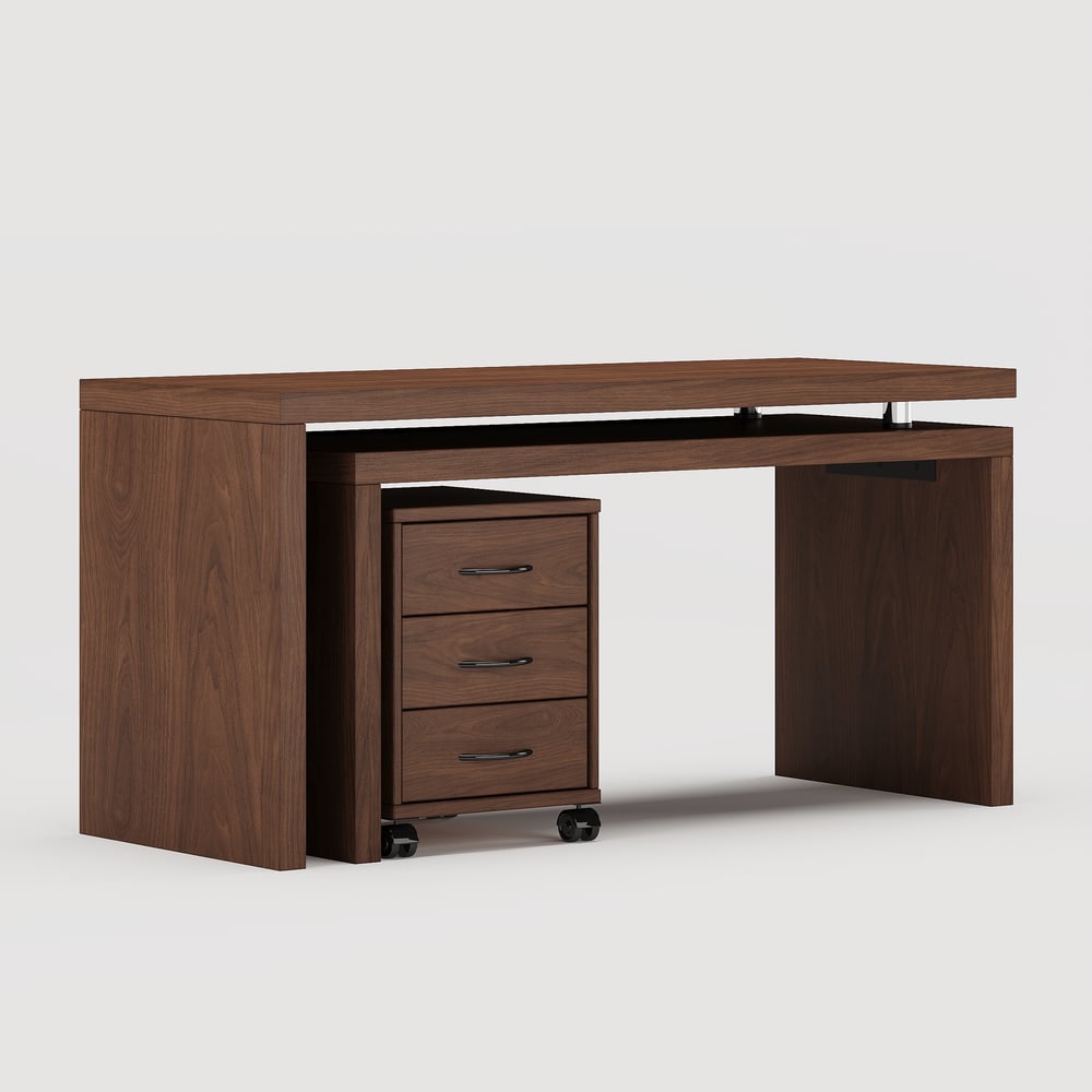 Modern Rotatable L-Shaped Executive Desk with Movable File Cabinet (1520mm) window image