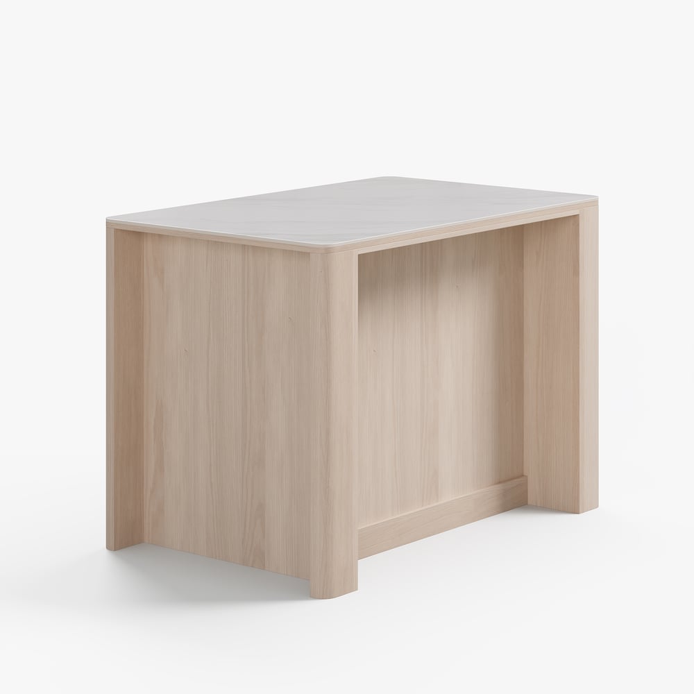 51" Sintered Stone Top Solid Wood Kitchen Island with Storage window image