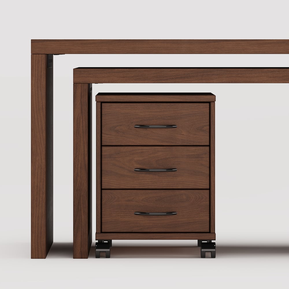 Modern Rotatable L-Shaped Executive Desk with Movable File Cabinet (1520mm) window image