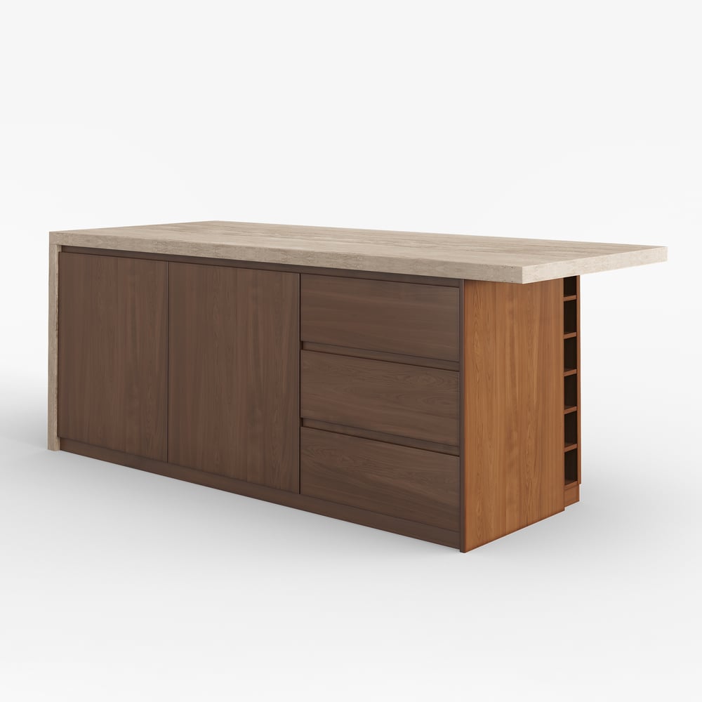 1830mm kuchyňské ostrovy Mramorový dýhovaný vrchní ořech moderní s úložnou kuchyňskou skříňkou obrázek okna