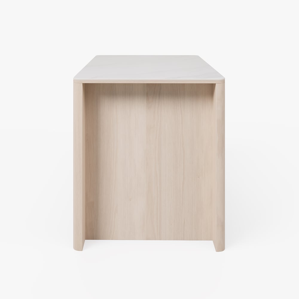 51" Sintered Stone Top Solid Wood Kitchen Island with Storage window image