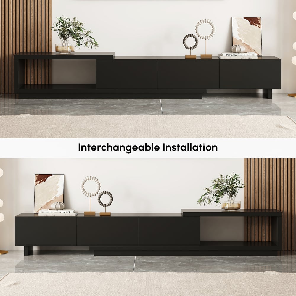 Quoint Extendable TV Stand with 3 Drawers(71"-100") window image